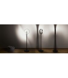 DesignNest Enso Floating Lamp Σφαιρική διακοσμητική λάμπα διαμέτρου 30 εκατοστών με ροοστάτη αφής (Μαύρο)