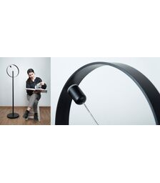 DesignNest Enso Floating Lamp Σφαιρική διακοσμητική λάμπα διαμέτρου 30 εκατοστών με ροοστάτη αφής (Μαύρο)