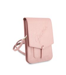 Guess Saffiano Script Logo Bag Τσαντάκι clutch κατάλληλο για smartphone (Pink - GUWBRSAVSPI)