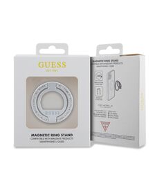 Guess Magsafe Ring Stand with Rhinestones Μοντέρνο Pop Holder για smartphone σε ασημί χρώμα με στρας