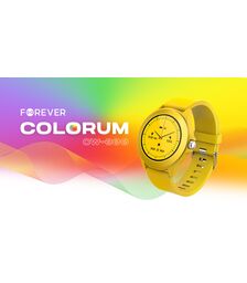 Forever Smartwatch με παλμογράφο Colorum CW-300 xYellow σε κίτρινο χρώμα