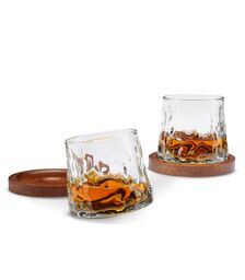 The Source Rotating Whisky Glasses with Coaster - Περιστρεφόμενα ποτήρια ουίσκι με δικά τους σουβέρ (Σετ των 2 τεμαχίων)
