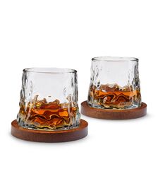 The Source Rotating Whisky Glasses with Coaster - Περιστρεφόμενα ποτήρια ουίσκι με δικά τους σουβέρ (Σετ των 2 τεμαχίων)