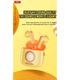 XO G6 TWS Earbuds Bluetooth Handsfree Ακουστικά με Θήκη Φόρτισης Κίτρινα (Pet Series)