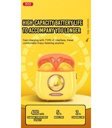 XO G6 TWS Earbuds Bluetooth Handsfree Ακουστικά με Θήκη Φόρτισης Κίτρινα (Pet Series)