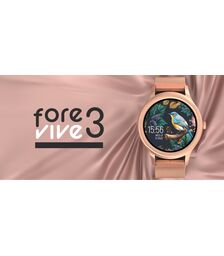 Forever ForeVive 3 SW-340 Smartwatch με Παλμογράφο και δύο λουράκια (Χρυσό)
