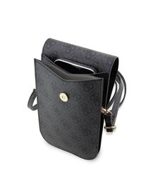 Guess “Wallet 4G Stripes” Pouch with cord Τσαντάκι κατάλληλο για smartphone Small / Medium (170x95mm) με κορδονάκι (Μαύρο – GUWBP4RPSK)