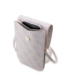Guess “Wallet 4G Stripes” Pouch with cord Τσαντάκι κατάλληλο για smartphone Small / Medium (170x95mm) με κορδονάκι (Ροζ – GUWBP4RPSP)