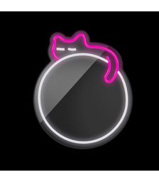 Forever Light Neon Mirror LED Sleeping Cat/White- Pink - Διακοσμητικός Καθρέπτης με LED Neon