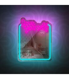 Forever Light Neon Mirror LED Love Yourself/Turquoise Pink - Διακοσμητικός Καθρέπτης με LED Neon