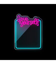 Forever Light Neon Mirror LED Love Yourself/Turquoise Pink - Διακοσμητικός Καθρέπτης με LED Neon