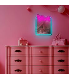 Forever Light Neon Mirror LED Love Yourself/Turquoise Pink - Διακοσμητικός Καθρέπτης με LED Neon