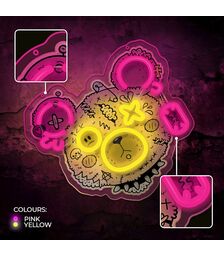 Forever Light Neon Punk Teddy Bear pink-yellow - Διακοσμητικό φωτιστικό τοίχου