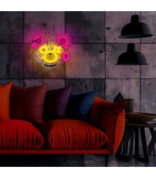Forever Light Neon Punk Teddy Bear pink-yellow - Διακοσμητικό φωτιστικό τοίχου