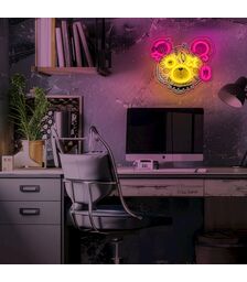 Forever Light Neon Punk Teddy Bear pink-yellow - Διακοσμητικό φωτιστικό τοίχου