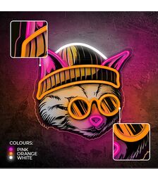 Forever Light Neon Art LED Cat Dreamer - Διακοσμητικό φωτιστικό τοίχου