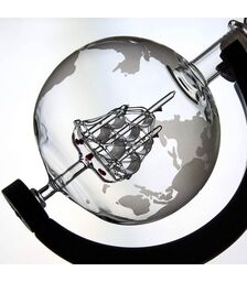 Globe Decanter Set - Μοναδικό Σετ Καράφας και Ποτηριών με Υφή Υδρογείου