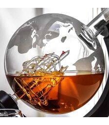 Globe Decanter Set - Μοναδικό Σετ Καράφας και Ποτηριών με Υφή Υδρογείου