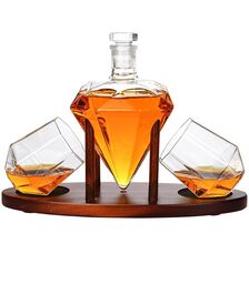 Deluxe Diamond Decanter Set - Σετ Κρυστάλλινης Καράφας Deluxe Diamond