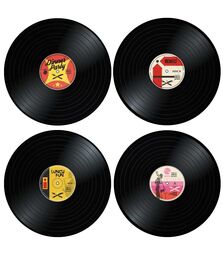 Vinyl Placemats - Σουπλά Βινυλίου - Σετ 4 Τεμαχίων για Λάτρεις της Μουσικής
