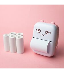 Maxlife Bluetooth thermal printer MXTP-100 pink - Παιδική ψηφιακή φωτογραφική μηχανή στιγμιαιας εκτύπωσης σε ροζ χρώμα