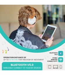 Lazerbuilt Squishmallows Cam the Cat – Λούτρινα Ασύρματα Παιδικά Ακουστικά με Μικρόφωνο