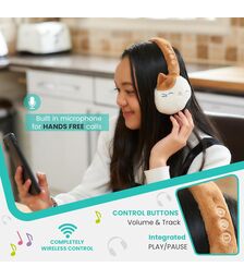 Lazerbuilt Squishmallows Cam the Cat – Λούτρινα Ασύρματα Παιδικά Ακουστικά με Μικρόφωνο