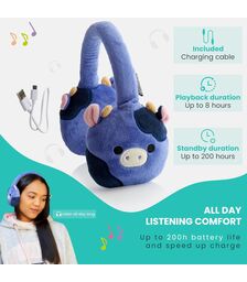 Lazerbuilt Squishmallows Ingred The Cow – Λούτρινα Ασύρματα Παιδικά Ακουστικά με Μικρόφωνο