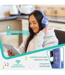 Lazerbuilt Squishmallows Ingred The Cow – Λούτρινα Ασύρματα Παιδικά Ακουστικά με Μικρόφωνο