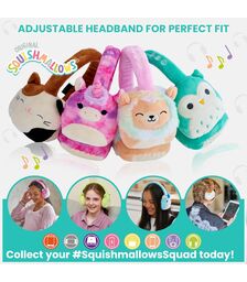 Lazerbuilt Squishmallows Lola the Unicorn – Λούτρινα Ασύρματα Παιδικά Ακουστικά με Μικρόφωνο