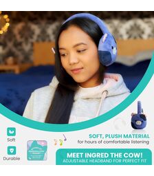 Lazerbuilt Squishmallows Ingred The Cow – Λούτρινα Ασύρματα Παιδικά Ακουστικά με Μικρόφωνο