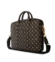 Guess Computer Bag for 16" with Front Pocket & Zipper Triangle Peony Logo (Black - GUCB16PGPOSGNK)