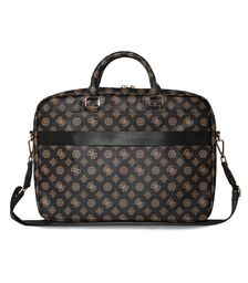 Guess Computer Bag for 16" with Front Pocket & Zipper Triangle Peony Logo (Black - GUCB16PGPOSGNK)