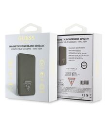 Guess Grained Triangle Logo Magsafe Powerbank 5000mAh 15W (Brown - GUPB5FPGTSPSW)