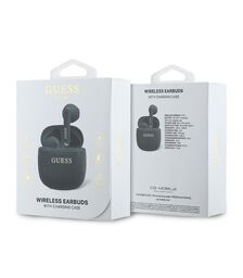 Guess Printed Classic Logo Bluetooth Stereo Headset True Wireless Ασύρματα Ακουστικά & θήκη φόρτισης (Μαύρα – GUTWSJ14ESGK)