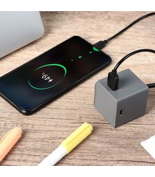 Allocacoc - USBcube - Extended - USB A+C - 1.5m Cable - 65W - Γκρι DH1254GY/EUPD65