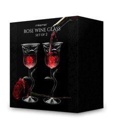 Rose Wine Glass Set – Σετ Ποτηριών Κρασιού με Τριαντάφυλλο