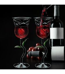 Rose Wine Glass Set – Σετ Ποτηριών Κρασιού με Τριαντάφυλλο