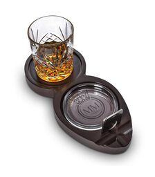 Whiskey & Cigar Tray – Ξύλινος Δίσκος για Ουίσκι & Πούρο