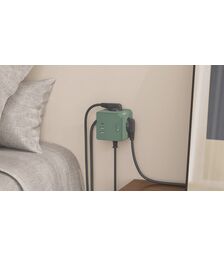 Allocacoc® PowerCube MagnetDock USB A+C PD 45W DE με διακόπτη σε χρώμα πράσινο χακί