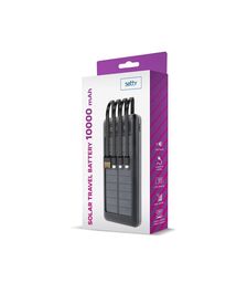 Setty Solar PowerBank SLR-100 10000 mAh - Ηλιακό Powerbank με τέσσερις διαφορετικές θύρες εξόδου (μαύρο)