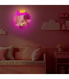 Forever Light Neon Mirror LED Sleeping Queen/Warm White Pink - Διακοσμητικός Καθρέπτης με LED Neon
