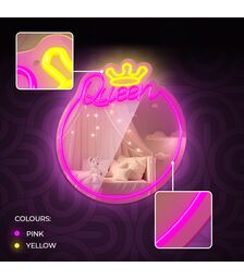 Forever Light Neon Mirror LED Sleeping Queen/Warm White Pink - Διακοσμητικός Καθρέπτης με LED Neon