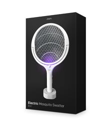 Electric Mosquito Swatter – 3 σε 1 Ηλεκτρική Ρακέτα Κουνουπιών με Λειτουργία Παγίδας και Βάση Φόρτισης