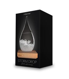 Storm Glass Drop Small – Μικρό Διακοσμητικό Βαρόμετρο σε Σχήμα Σταγόνας με Ξύλινη Βάση (13.5 cm)