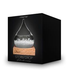 Storm Glass Drop Large – Μεγάλο Διακοσμητικό Βαρόμετρο σε Σχήμα Σταγόνας με Ξύλινη Βάση (22 cm)