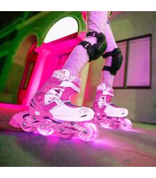 YVOLUTION Neon Combo 2 σε 1 Αυξομειούμενα Πατίνια - Ροζ (30-33)