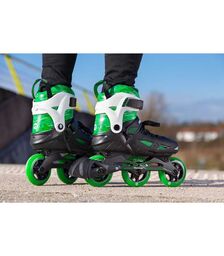 POWERSLIDE Phuzion Universe Αυξομειούμενα Πατίνια - Πράσινο Χρώμα (Μαύρο-Πράσινο), Μέγεθος (29-32)