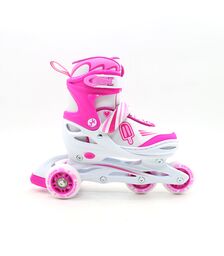 Αθλοπαιδιά Αυξομειούμενα Inline/Roller Skates/Παγοπέδιλα, 3 σε 1, για Κορίτσια Χρώμα (Φούξια), Μέγεθος (26-29)