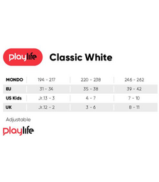 PLAYLIFE Classic White Αυξομειούμενα Roller Skates Χρώμα (Λευκό), Μέγεθος (31-34)